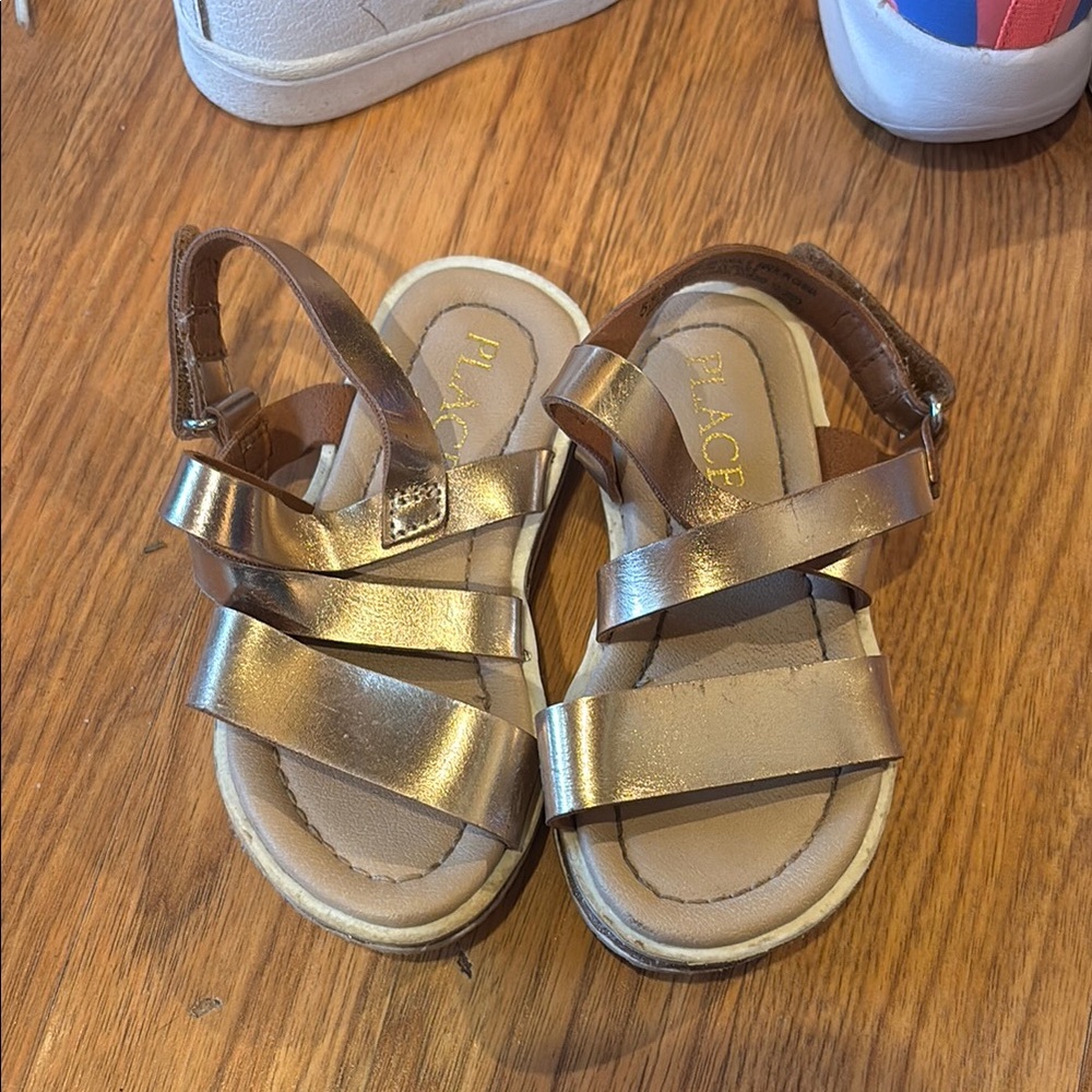 Place Gold Sandals with Adjustable Straps
